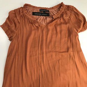 Catherine Malandrino Short Sleeve Top - Orange - Size S - NTW